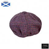 Bubssie Flat Cap in Raspberry Parade Harris Tweed - Poe and Company Limited - Flat Cap - Flat Cap