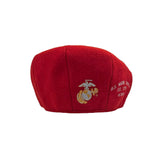 Officially Licensed U.S. Marine Corps® Red 1775 Deluxe Edition Flat Cap Flat Cap by Poe & Company Limited | Poe and Company Limited, LLC®