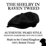 Poe & Company Shelby Flat Cap in Raven Tweed - Poe and Company Limited - Flat Cap - Flat Cap