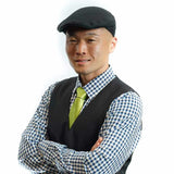 Poe & Company Tarquin Flat Cap in Raven Linen Flat Cap by Poe & Company Limited | Poe and Company Limited, LLC®