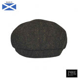 Stafford Flat Cap in Brownestone Harris Tweed - Poe and Company Limited - Flat Cap - Flat Cap