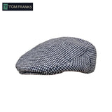 Tom Franks™ Synthetic Poly-Blend Flat Caps Dark Gray Check M/LG 58 cm Hats by Poe and Company Limited | Poe and Company Limited, LLC®