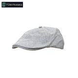 Tom Franks™ Synthetic Poly-Blend Flat Caps Gray 6-Panel Herringbone M/LG 58 cm Hats by Poe and Company Limited | Poe and Company Limited, LLC®