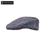 Tom Franks™ Synthetic Poly-Blend Flat Caps Gray Linear Check M/LG 58 cm Hats by Poe and Company Limited | Poe and Company Limited, LLC®