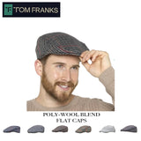 Tom Franks™ Synthetic Poly-Blend Flat Caps Hats by Poe and Company Limited | Poe and Company Limited, LLC®