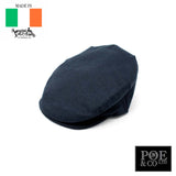Vintage Flat Cap in Linen by Hanna Hats of Donegal™ 60-61 Navy Flat Cap by Hanna Hats | Poe and Company Limited, LLC®