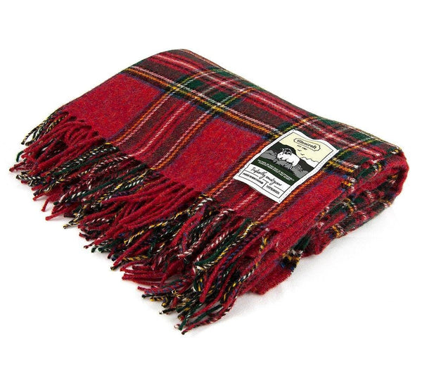 100% British Wool Tartan Blanket - Royal Stuart - Poe and Company Limited - Blanket - Flat Cap