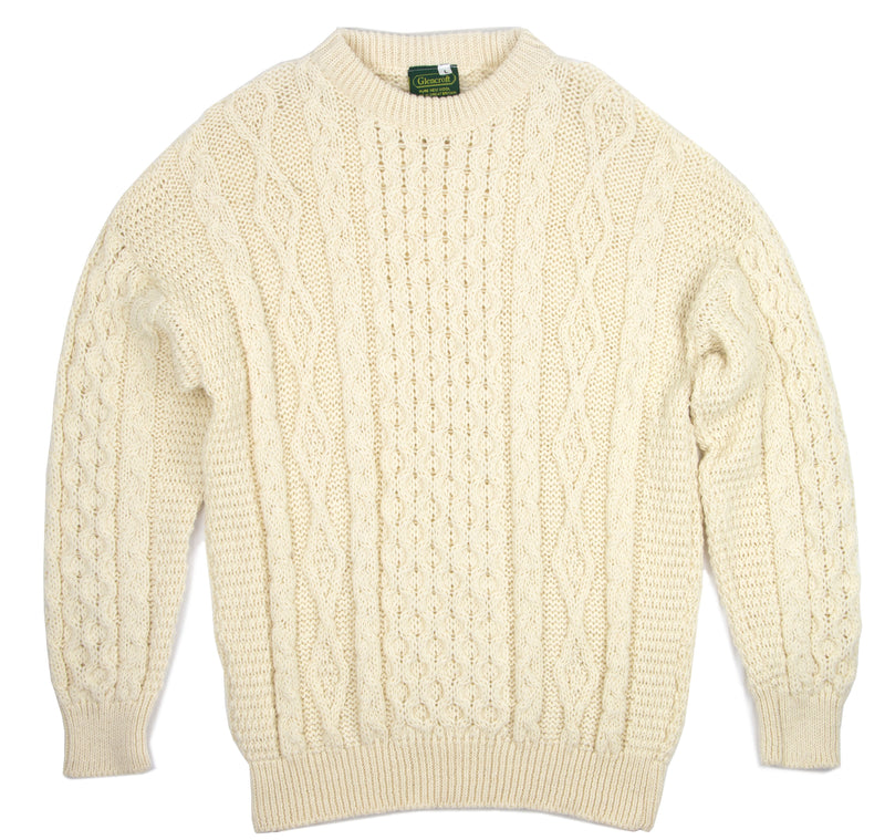 100% British Wool Unisex Authentic Aran Chunky Jumper Fine Apparel by Glencroft | Poe and Company Limited, LLC®
