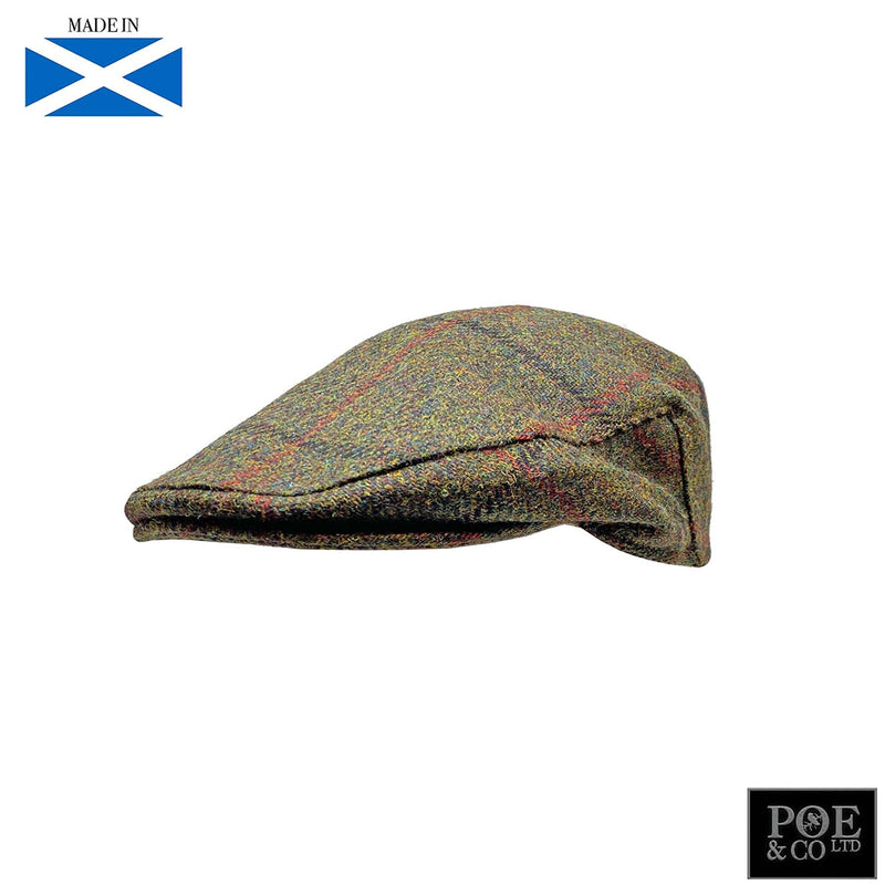 Ambleside Flat Cap in Gage Harris Tweed One Size Available (Elasticated 60cm - 66cm) Flat Cap by Glencroft | Poe and Company Limited, LLC®