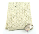 Aran Knit Scarves Cornish Cream Fleck Scarves by Glencroft | Poe and Company Limited, LLC®