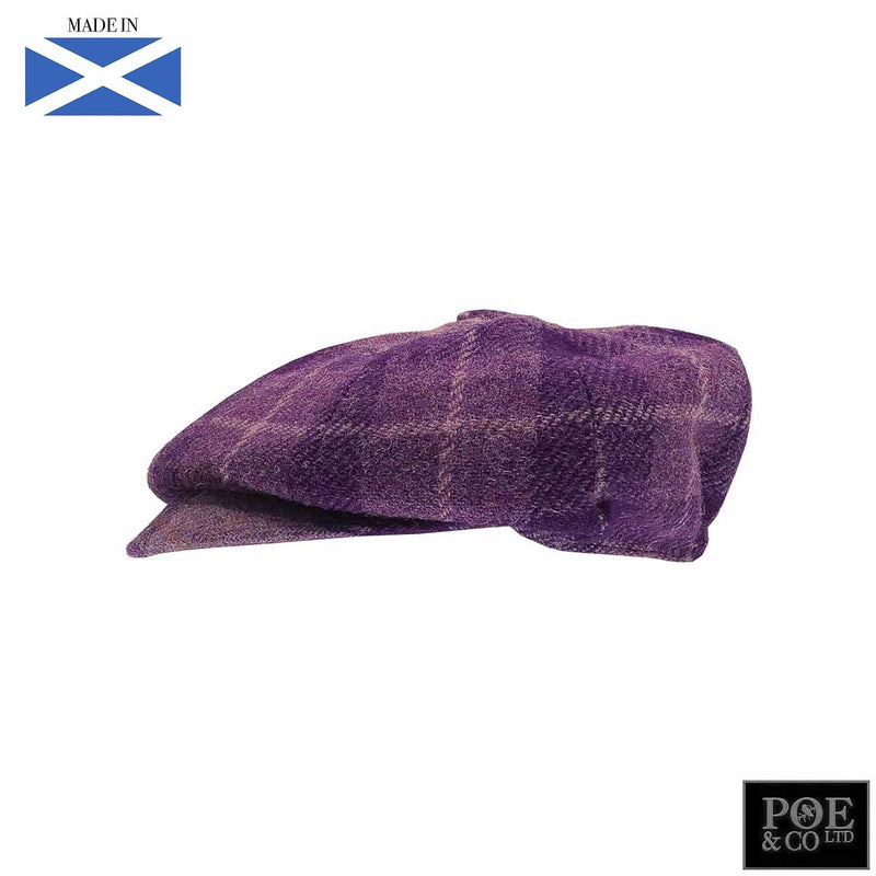 Bubssie Flat Cap in Lavender Harris Tweed - Poe and Company Limited - Flat Cap - Flat Cap