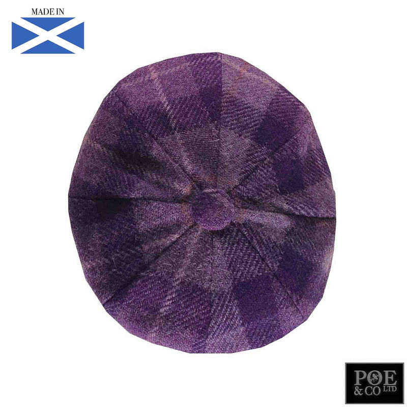 Bubssie Flat Cap in Lavender Harris Tweed - Poe and Company Limited - Flat Cap - Flat Cap