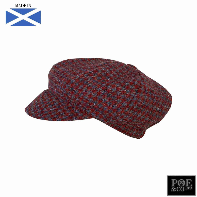 Bubssie Flat Cap in Meadow Heather Harris Tweed - Poe and Company Limited - Flat Cap - Flat Cap