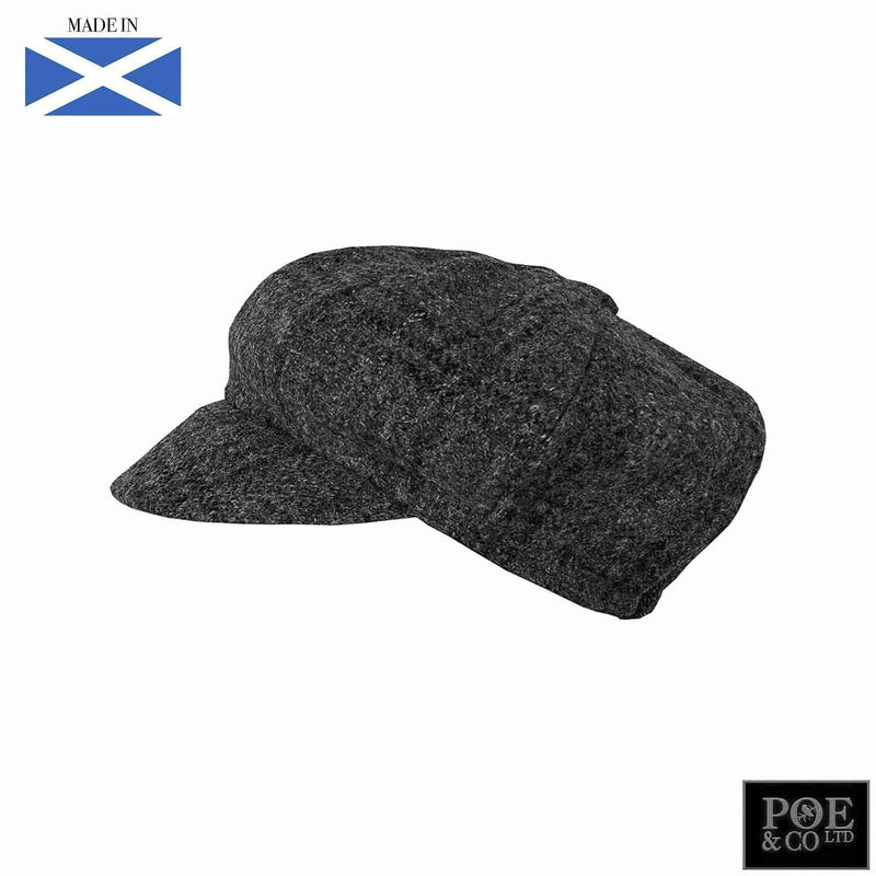 Bubssie Flat Cap in Meredith Grey Harris Tweed - Poe and Company Limited - Flat Cap - Flat Cap