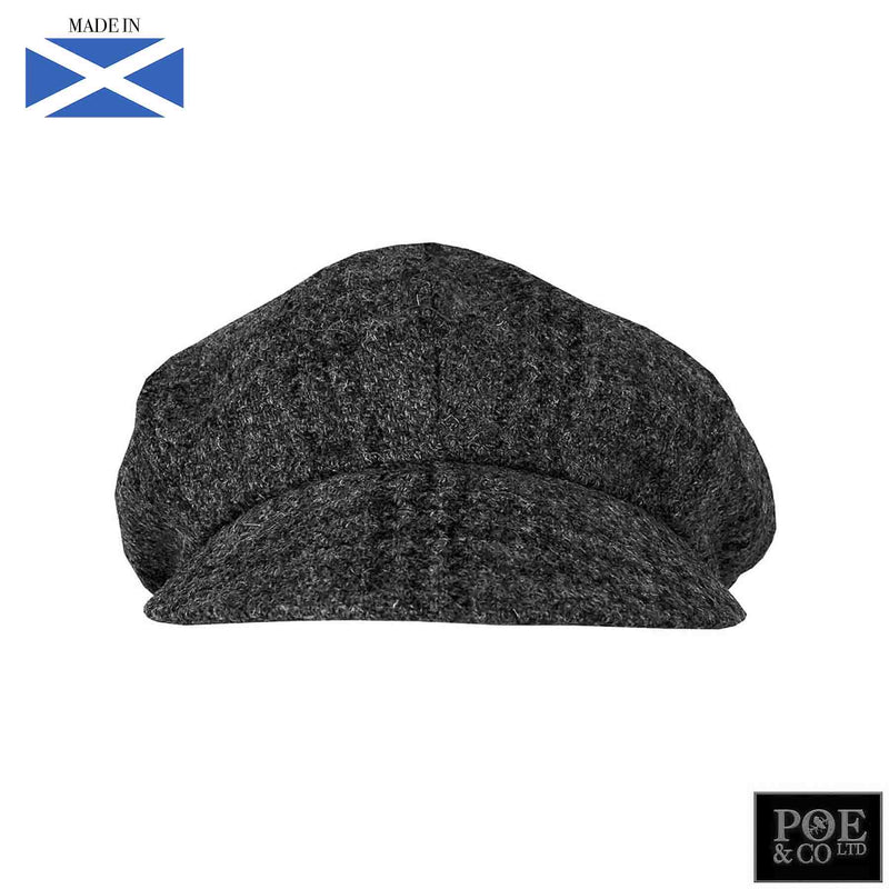 Bubssie Flat Cap in Meredith Grey Harris Tweed - Poe and Company Limited - Flat Cap - Flat Cap