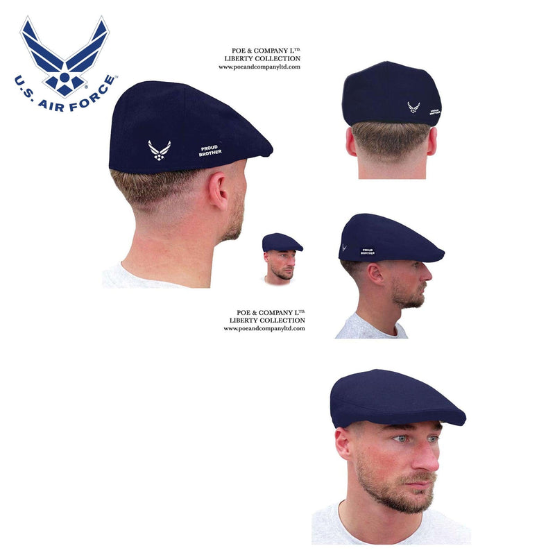 Officially Licensed U.S. Air Force® Standard Edition Flat Cap SM Proud Brother Flat Cap by Poe & Company Limited | Poe and Company Limited, LLC®
