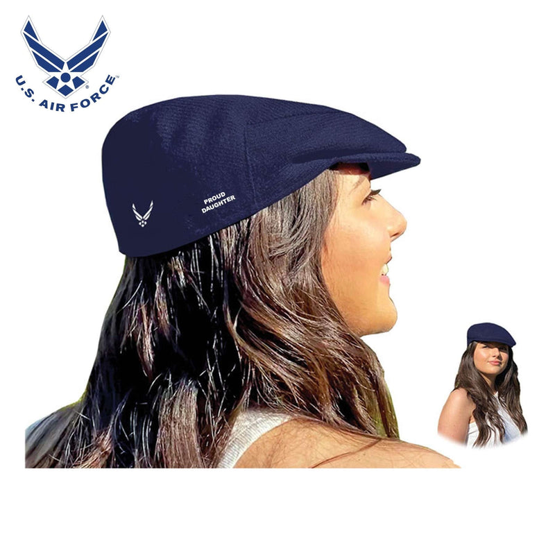 Officially Licensed U.S. Air Force® Standard Edition Flat Cap SM Proud Daughter Flat Cap by Poe & Company Limited | Poe and Company Limited, LLC®
