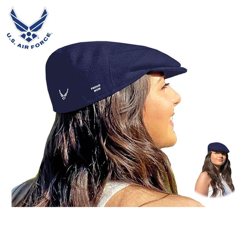 Officially Licensed U.S. Air Force® Standard Edition Flat Cap SM Proud Mom Flat Cap by Poe & Company Limited | Poe and Company Limited, LLC®