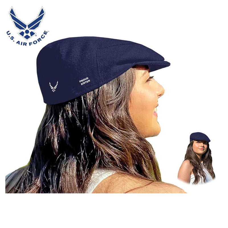 Officially Licensed U.S. Air Force® Standard Edition Flat Cap SM Proud Sister Flat Cap by Poe & Company Limited | Poe and Company Limited, LLC®