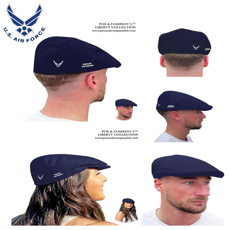 Officially Licensed U.S. Air Force® Standard Edition Flat Cap SM Proud Veteran Flat Cap by Poe & Company Limited | Poe and Company Limited, LLC®