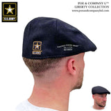 Officially Licensed U.S. Army® 1775 Deluxe Edition Flat Cap SM Retired Flat Cap by Poe & Company Limited | Poe and Company Limited, LLC®