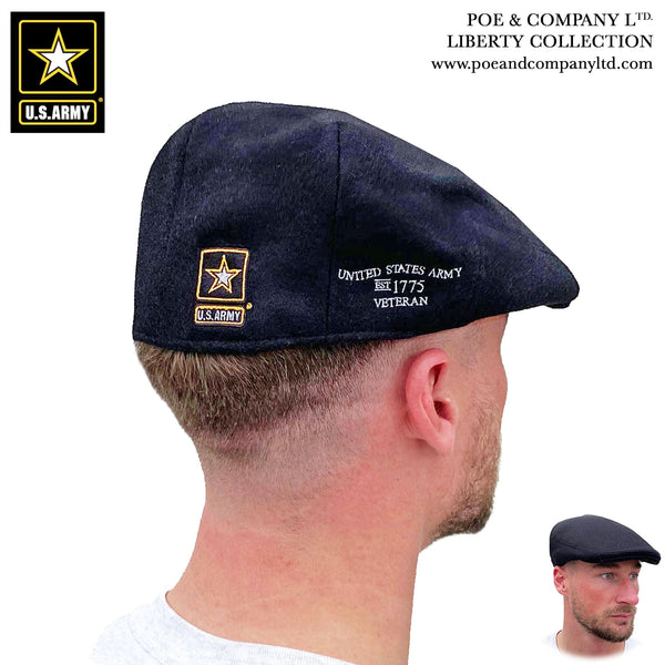 Officially Licensed U.S. Army® 1775 Deluxe Edition Flat Cap XS Veteran Flat Cap by Poe & Company Limited | Poe and Company Limited, LLC®