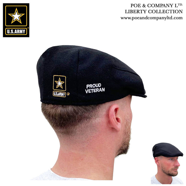Officially Licensed U.S. Army® Standard Edition Flat Cap SM Proud Veteran Flat Cap by Poe & Company Limited | Poe and Company Limited, LLC®