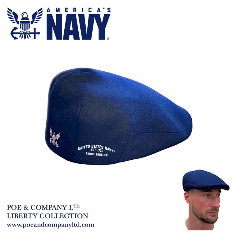 Officially Licensed U.S. Navy® 1775 Deluxe Edition Flat Cap SM Proud Brother Flat Cap by Poe & Company Limited | Poe and Company Limited, LLC®