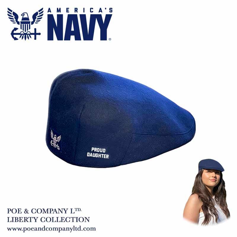 Officially Licensed U.S. Navy® Standard Edition Flat Cap SM Proud Daughter Flat Cap by Poe & Company Limited | Poe and Company Limited, LLC®