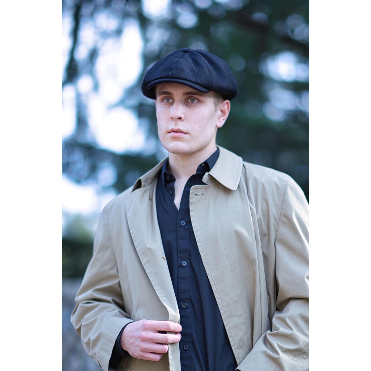 Poe & Company Shelby Flat Cap in Raven Tweed Flat Cap by Poe & Company Limited | Poe and Company Limited, LLC®