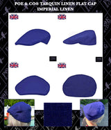 Poe & Company Tarquin Flat Cap in Imperial Linen Flat Cap by Poe & Company Limited | Poe and Company Limited, LLC®
