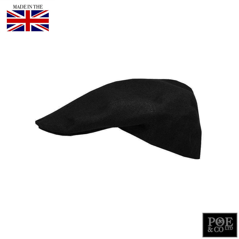 Poe & Company Tarquin Flat Cap in Raven Linen Flat Cap by Poe & Company Limited | Poe and Company Limited, LLC®
