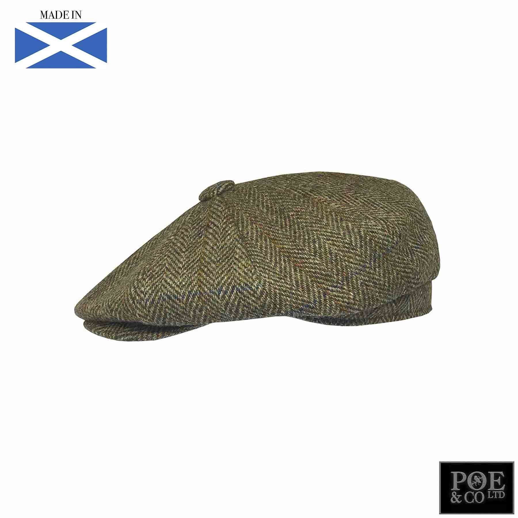 Stafford Flat Cap in Hancock Harris Tweed - Poe and Company Limited - Flat Cap - Flat Cap