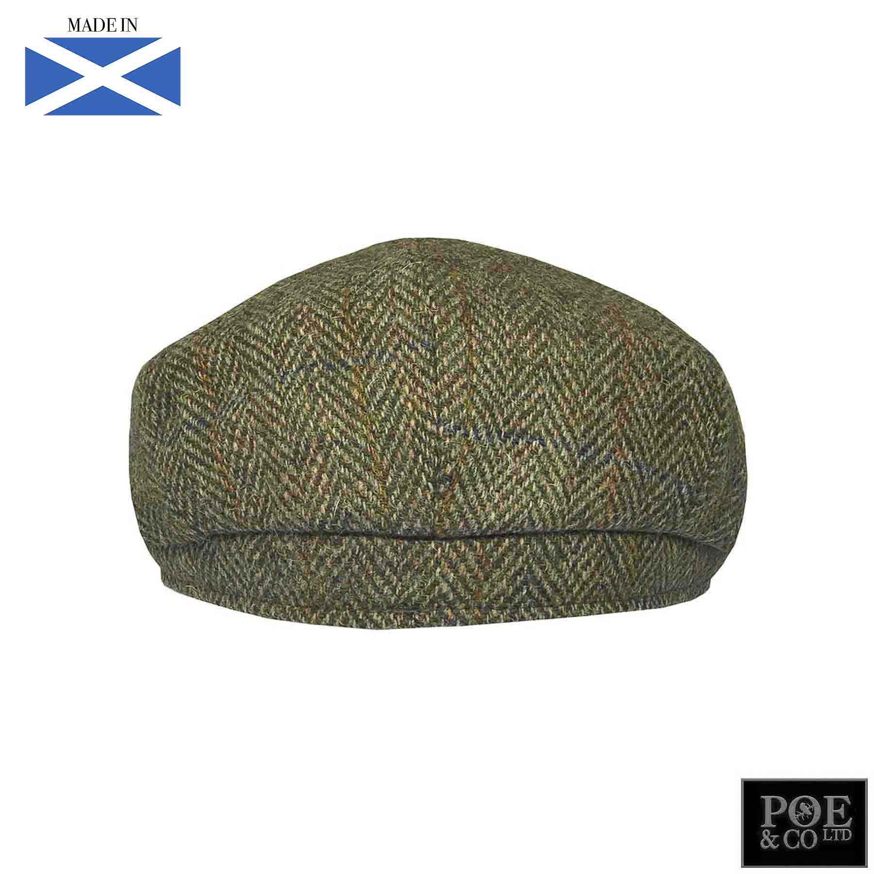Stafford Flat Cap in Hancock Harris Tweed - Poe and Company Limited - Flat Cap - Flat Cap