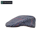Tom Franks™ Synthetic Poly-Blend Flat Caps Gray Linear Check M/LG 58 cm Hats by Poe and Company Limited | Poe and Company Limited, LLC®