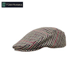 Tom Franks™ Synthetic Poly-Blend Flat Caps Tan Houndstooth Check M/LG 58 cm Hats by Poe and Company Limited | Poe and Company Limited, LLC®